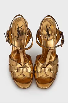 Leather heeled sandals