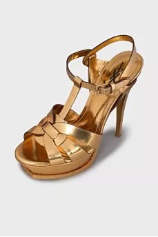 Leather heeled sandals
