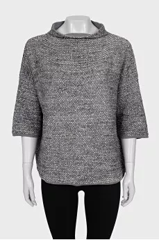 Gray turtleneck sweater