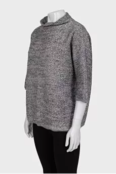 Gray turtleneck sweater