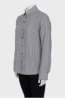White and blue striped shirt