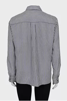 White and blue striped shirt
