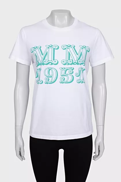 White T-shirt with green print