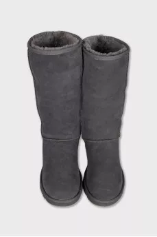 Suede Ugg boots with fur trim