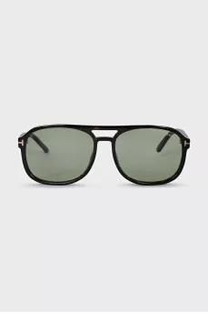 Green sunglasses with spotted frames