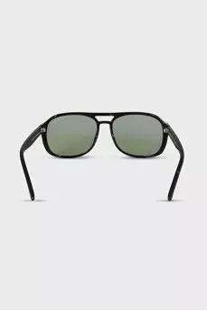 Green sunglasses with spotted frames