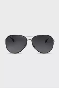Aviator sunglasses with textile inserts