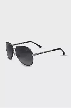 Aviator sunglasses with textile inserts
