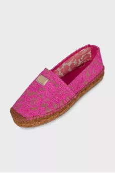 Pink lace espadrilles