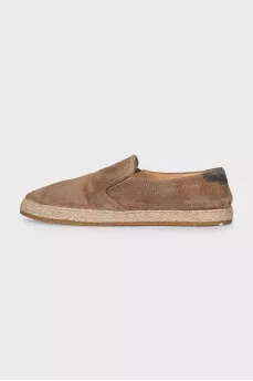 Men's beige suede espadrilles