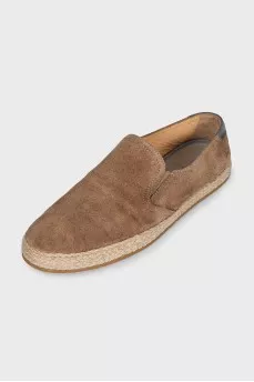 Men's beige suede espadrilles