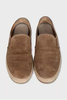 Men's beige suede espadrilles