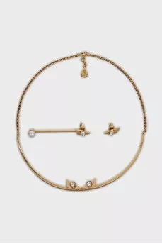 Комплект з кольє та сережок з криталами