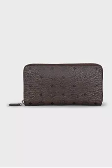 Brown wallet with signature print