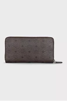 Brown wallet with signature print
