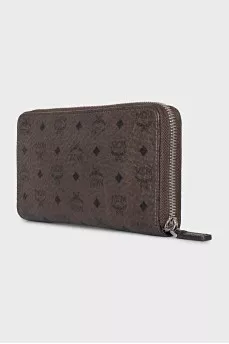 Brown wallet with signature print