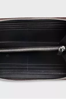 Brown wallet with signature print
