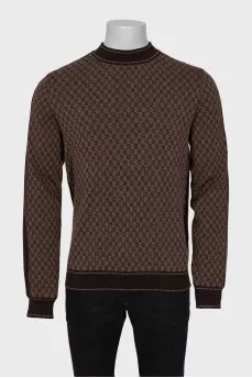 Men's merino wool printed jumper