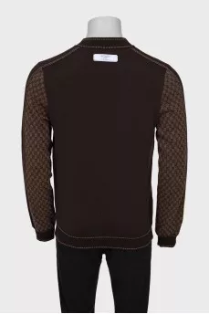 Men's merino wool printed jumper