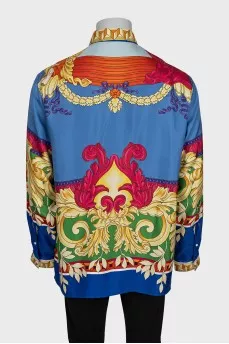 Men's silk shirt with a bright print
