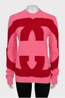 Wool jumper with brand logo