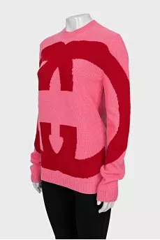 Wool jumper with brand logo