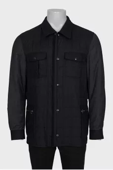 Men's gray quilted jacket