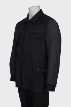 Men's gray quilted jacket