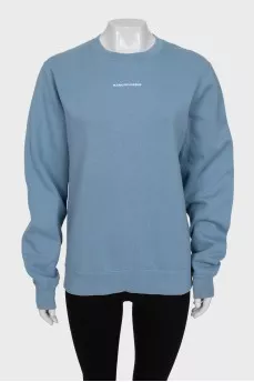 Blue sweatshirt with embroidery