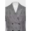 Gray checked silk blouse