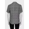 Gray checked silk blouse