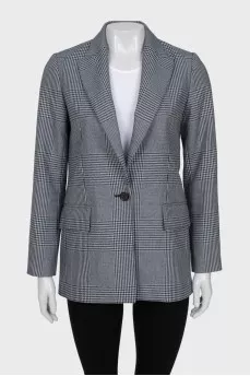 Printed button-down jacket
