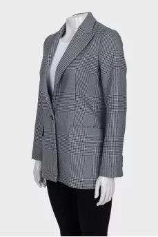Printed button-down jacket