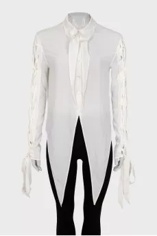 White blouse with ties