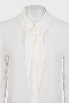 White blouse with ties