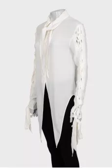 White blouse with ties