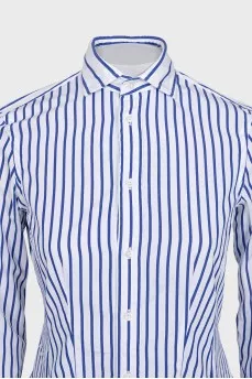Fitted striped dress with long sleeves