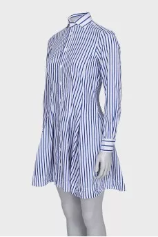 Fitted striped dress with long sleeves