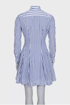 Fitted striped dress with long sleeves