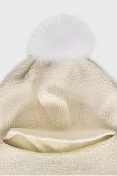 White balaclava with short pile