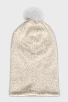White balaclava with short pile