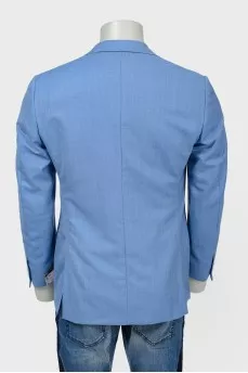 Blue jacket with tag