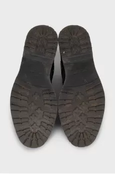 Leather boots with star print