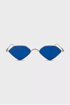 Blue thin-frame sunglasses
