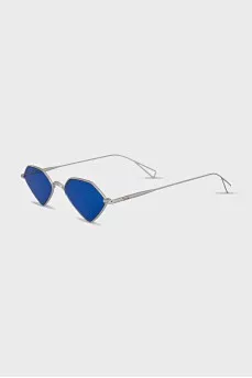 Blue thin-frame sunglasses