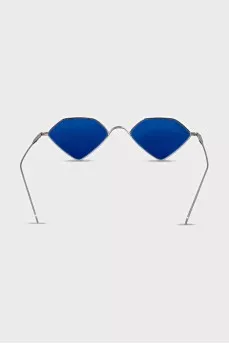 Blue thin-frame sunglasses