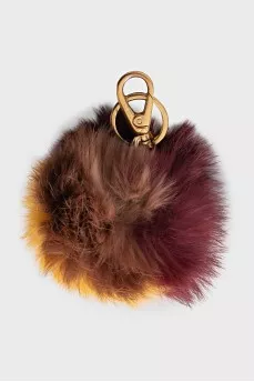 Three-color fur keychain
