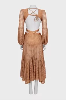 Perforated dress with open back