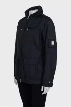 Black hooded jacket