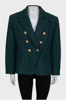 Fitted jacket with accent buttons